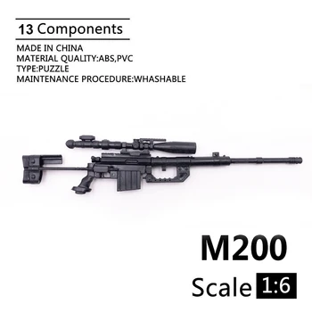 1:6 M200 Sniper Rifle 1/6 Arma Model Acoperite Cu Plastic Model Militar Accesorii Pentru 12