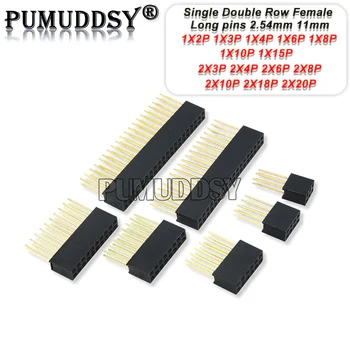 2.54 mm Singur Rând Dublu Feminin Ace Lungi 11mm PCB Bord Pin Header Soclu Conector 2~20PIN Pentru Arduino, Raspberry Pi 10BUC