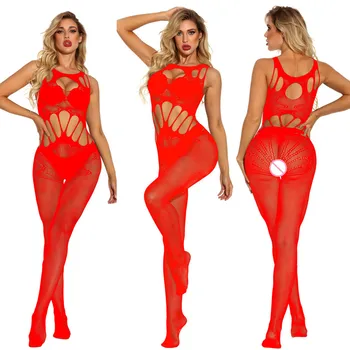 2022 Noua Lenjerie Sexy Costume Bodystockings Fishnet Deschis Picioare Catsuit Plasă Dresuri Erotic Body Sleepwear Fără Sare