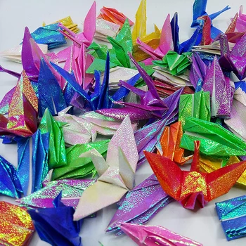 20P Sclipici Hârtie Origami Macarale Macarale de Hârtie Pliate Păsări DIY Nunta Petrecere de Ziua Fondul Copii Acasă Decorare Consumabile