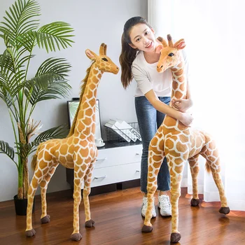 30/50/60/80/100/120cm Imens Viața Reală Girafa Jucării de Pluș Drăguț Animal de Pluș Simulare Păpuși Cadou de Ziua de nastere pentru Copii Decor Dormitor