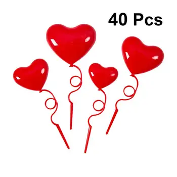 40pcs Baloane in forma de Inima Toppers Tort Romantic Ziua Îndrăgostiților Toppers Tort de Ornamente pentru Fete Tort Petrecere Decoruri Adânc