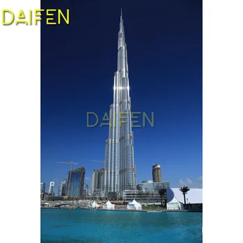 5D DIY Diamant broderie cusatura Cruce Plină Piața Diamant mozaic Burj Khalifa dubai Full Diamant Rotund pictura Burj Khalifa