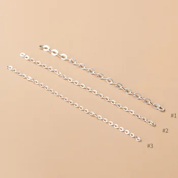 5pcs/lot 925 Sterling de Argint Colier Vrac, Lanturi de 50mm Semi-finite S925 Argint Extins Ciucure Lanțuri de Bijuterii DIY Concluziile