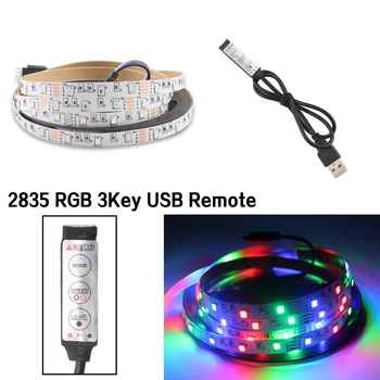 5V USB LED Strip Lumina RGB SMD 2835 Nu rezistent la apa 1M 2M 3M 4M 5M Neon Benzi cu LED-uri de la Distanță Controler cu LED-uri de Magie Acasa TV Iluminare din spate
