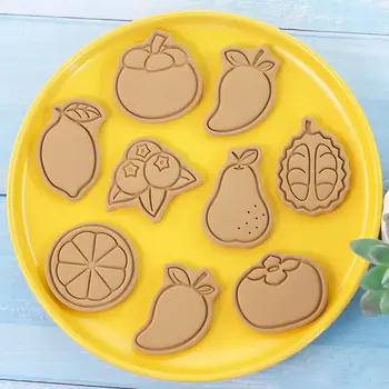 8 Buc/set Desene animate de Fructe de Lamaie, Portocale Mangosteen Biscuit Mucegai din Plastic Pressable Mucegai de Copt Biscuit Mucegai Cookie Decorare