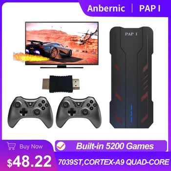 ANBERNIC PAP 1 PS1 Consolă de jocuri Video pe 64 de biți TELEVIZOR 4K de Ieșire 5200 Jocuri 2 Gamepad Wireless HD Joc Video Retro Joc Stick Player