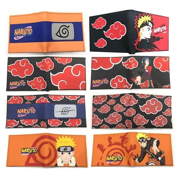 Anime Naruto PU Portofel din Piele Uzumaki Naruto Akatsuki Organizarea Scurt Barbati Poseta de Monede Deținător de Pașaport pentru Băieți Bărbați Cadouri