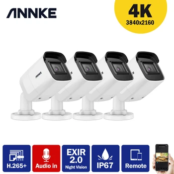 ANNKE Ultra HD 8MP Audio în POE Camera 4K rezistent la Intemperii IP67 Securitate de Rețea Glonț Viziune de Noapte Alertă e-Mail Metal CCTV aparat de Fotografiat