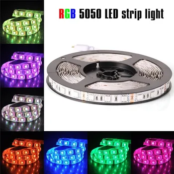 Banda LED 5050 RGB lumini 12V Flexibil Decorațiuni interioare de Iluminat 5050 Nr impermeabil Bandă LED RGB/Alb/Cald Alb/Albastru/Rosu/Verde