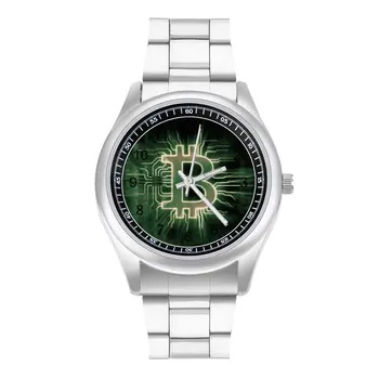 Bitcoin Cuarț Ceas Sport Tăcut Ceas De Mână Din Oțel Design Design Omul Ceas De Mână