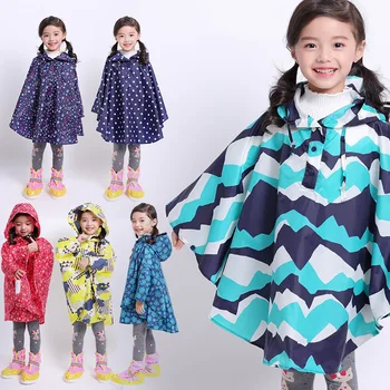 Copiii Elegant Ploaie Poncho Ploaie Impermeabil Jacheta Palton pentru Fete Baieti Tipărite Subțire Cape haina de Ploaie cu Gluga pentru Ploaie