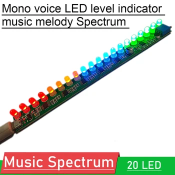 DC 5V-12V Mono vocea LED indicator de nivel melodie de muzică ușoară audio vu metru sensibilitate Reglabilă 20LED pentru USB Amplificator de PUTERE