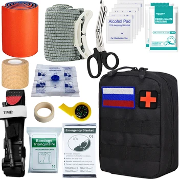 De urgență de Supraviețuire Setați pavilion rusesc Trusa de Prim Ajutor cu bandaj bandaj în aer liber Camping Drumetii trusa Medicală