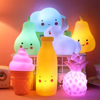 Desene animate Noapte Lumini LED-uri Drăguț Decor de Lămpi Luna Urs Star Anime Fata de Copii pentru Copii Cadouri pentru Dormitor, Camera de Lumini de Neon