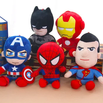 Disney 27cm Marvel Avengers Anime Umplute Eroul Captain America, Iron Man, Spiderman Kawaii Jucării de Pluș Film Păpuși Cadouri pentru Copii