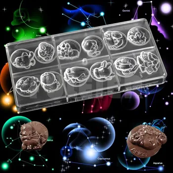 Douăsprezece constelații forma de copt ciocolata mucegai , bucătărie policarbonat ciocolata matrite DIY ciocolata formă filtru de Patiserie Instrumente