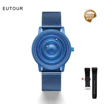 EUTOUR Albastru Bile Magnetice Ceas Bărbați Impermeabil Luxury Mens Ceas de Argint din Oțel Inoxidabil Cuarț Bărbați Ceasuri 2021