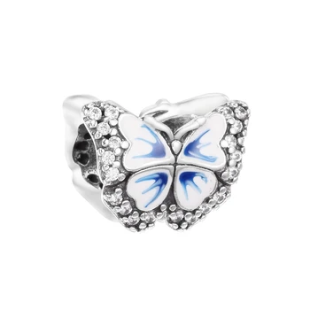 Fluture albastru Spumante Farmec 2022 Primăvară se Potrivește cu Margele Farmecul Bratari pentru Femei de Moda DIY 925 de Bijuterii de Argint