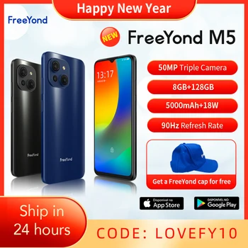 FreeYond M5 8+128 Telefoane mobile 50MP AI Triplă Camera 90Hz Ecran IPS de 18W Încărcare Rapidă 5000mAh Telefon Android Smartphone