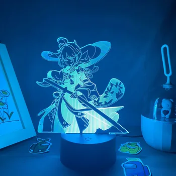 Genshin Impact Jocul Figura Kaedehara Kazuha 3D LED Lumini de Noapte Cadouri Pentru Prietenii de Jocuri de Masă Cameră Decor Manga Neon Lămpi Lavă