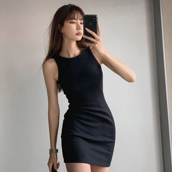 GGRIGHT de Vară Mini Negru Rochie O-gât Casual Femei Haine Sexy Întinde Rochii Pentru Femei 2021 Vestidos Elegantes Para Mujer