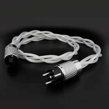 HiFi Argint Cablu de Alimentare 5N OCC Singur Cristal SUA/UE AC Audiofil Amplificator Audio DAC Filtru din Fibra de Carbon rodinare Plug