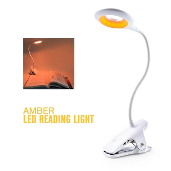 LED Masă Lampă Clip de Pe Birou Lumină 1600K Amber de Citire de Noapte Lumina Noptieră Flexibil USB Reîncărcabilă Pentru Studiu Dormitor