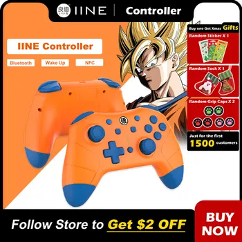 LINIE Gen4 Wireless Bluetooth NFC Orange Pro Controller Suport Amiibo Compatibil Nintendo Comutator/Lite/Oled