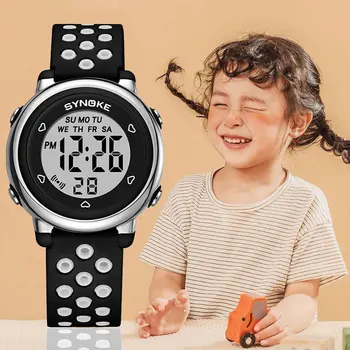 Noi Copiii să se uite la Fată Băiat Electronice Digitale Ceasuri Sport în aer liber 5bar Impermeabil Ceasuri Luminos Ceas Deșteptător Ceasuri de mana Cadou