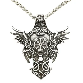 Odin Raven Amuleta Viking Valknut Vegvisir Trinity Simboluri Colier De Sex Masculin Păgâne Talisman Bijuterii