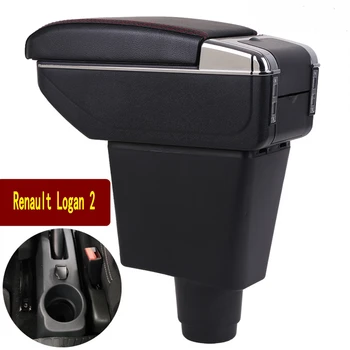 Pentru Renault Logan consola centrala cotiera Cotiera Cutie centrală a Stoca conținut cutie de Depozitare cu suport pentru pahare scrumieră interfata USB