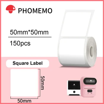 Phomemo Pătrat Alb Serie de Etichete Auto-Adezive Autocolant de Hârtie pentru Phomemo M110/M200 Imprimantă de Etichete Impermeabil Etichetă de Identificare