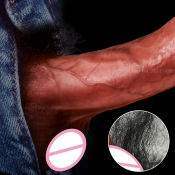 Realist Penis Urias Vibratoare pentru Femei, Părul Pubian Jucării Fals Mare Penis din Silicon Femei Masturbari Sex Instrumente Adult Erotic Produs