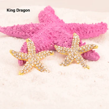 Regele Dragon de Metal Stras steaua de mare Înfrumusețarea Folosit Pe Invitatie de Nunta 32MM 100BUC/Lot de Culoare de Aur KD507