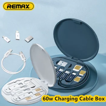 Remax Portabil Rc-190 5 in 1 Cablu Cutie de Depozitare 60W Încărcare Rapidă Pentru Iph/Android/Tip 2022 Cablu de Date Cablu Usb rezistent la apa