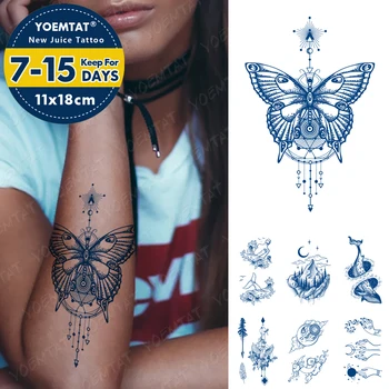 Sucul De Durată Ink Tatuaje Body Art Impermeabil Tatuaj Temporar Autocolant Molie Stele Retro Tatuaj Braț Fals Munte Mare Balena Tatuaj