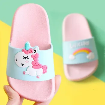 Suihyung Curcubeu Unicorn Papuci Pentru Fete Băiat De Vara Noi Copii Pantofi De Plaja Pentru Copii Toddler Moale Interior Flip-Flops, Sandale Copii