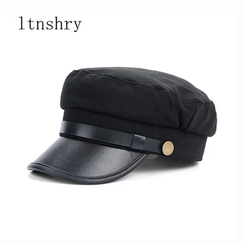 Toamna iarna bereta femei negru Retro bărbați baker pălărie vânzător de ziare Primăvară Casual Clasic Britanic de sex Feminin Gatsby Plat Pălării Militare capac