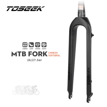 TOSEEK Carbon MTB Furca Disc de Frână pentru Biciclete Furcii Conic Bicicleta Hard Fork 520g Biciclete 29er Carbon Furca