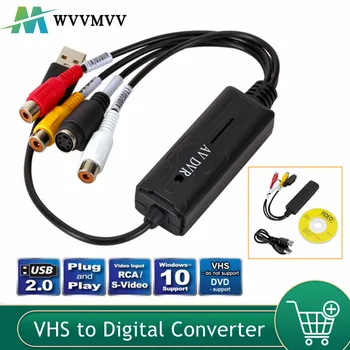 WvvMvv VHS to Digital Convertor USB 2.0 Video Converter Audio placa de Captura VHS VCR HDTV Digital Converter suporta Win 7/8/10