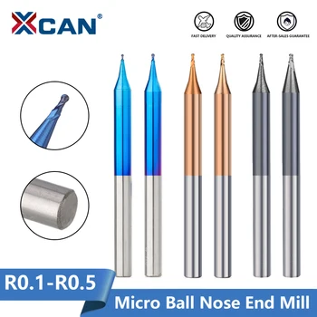 XCAN End Mill 2 Flaut Minge Micro Nas End Mill R0.1-R0.5 TiCN Acoperit Carbura freze CNC Router Pic