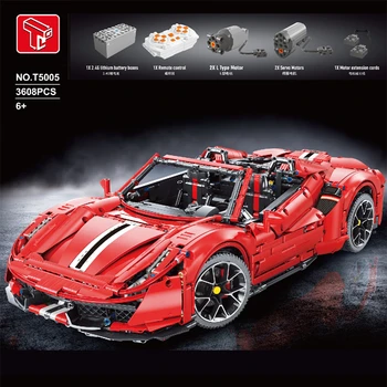 ÎN STOC T5005 3608pcs High Tech Red 488 Pista Sport Super Masina de Curse 1:8 Model de Blocuri Caramizi Jucarii de Cadouri de Craciun